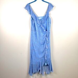 Veronica Beard Blue Floral Ruffle Dress